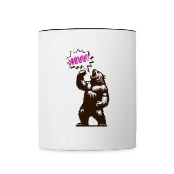 Ours rugissant sans néon - Mug contrasté - blanc/noir - Devant