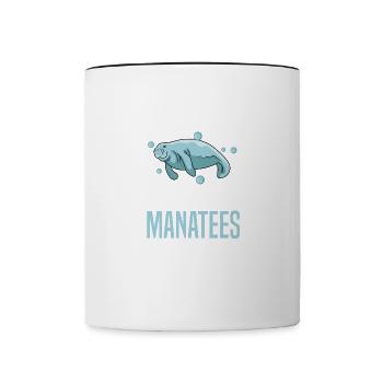 Lustiger Spruch Junge mag Manatees Ocean Wildlife - Tasse zweifarbig - Weiß/Schwarz - Vorne