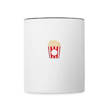 Distrait par Popcorn Movies Manger du maïs - Mug contrasté - blanc/noir - Devant