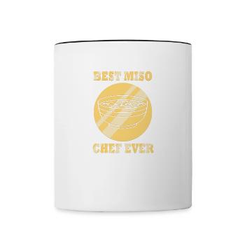 Soupe miso pour les amateurs de cuisine japonaise - Mug contrasté - blanc/noir - Devant
