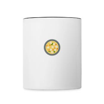 Facilement distrait par la soupe miso ramen - Mug contrasté - blanc/noir - Devant