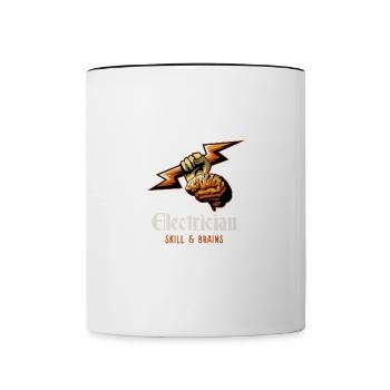 Elektriker Handwerker Hobby-Schaltungen - Tasse zweifarbig - Weiß/Schwarz - Vorne