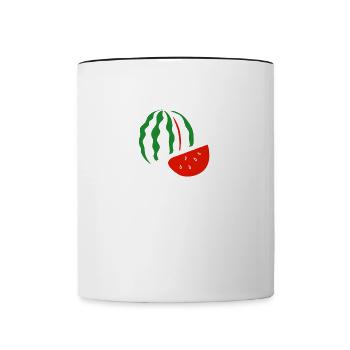 J'aime vraiment les pastèques, les fruits - Mug contrasté - blanc/noir - Devant