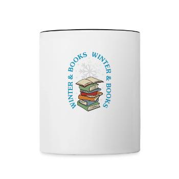 Journées d'hiver, livres de lecture, littérature - Mug contrasté - blanc/noir - Devant