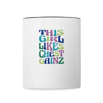 Une fille aime l'entraînement de dynamophilie - Mug contrasté - blanc/noir - Devant