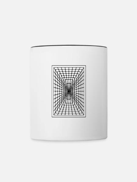 Geometrisches Rechteck - Tasse zweifarbig - Weiß/Schwarz