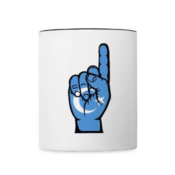 Drapeau ouïghour numéro 1 - Mug contrasté - blanc/noir - Devant