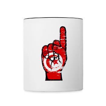 Tunesien Flagge Nummer 1 used - Tasse zweifarbig - Weiß/Schwarz - Vorne