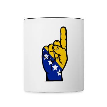 Drapeau de Bosnie numéro 1 - Mug contrasté - blanc/noir - Devant