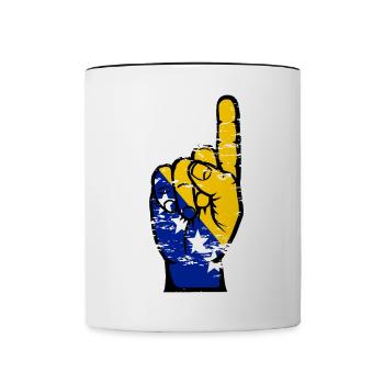 Drapeau de Bosnie numéro 1 utilisé - Mug contrasté - blanc/noir - Devant