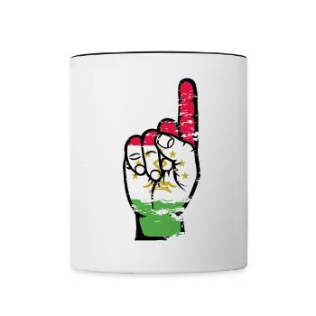 Tajikistan flag number 1 used - Contrasting Mug - white/black - Front