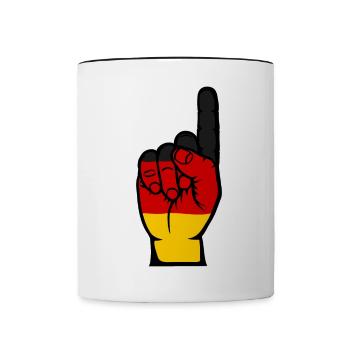 Drapeau allemand numéro 1 - Mug contrasté - blanc/noir - Devant