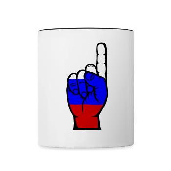 Drapeau russe numéro 1 - Mug contrasté - blanc/noir - Devant