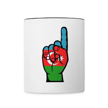 Azerbaijan Flag Number 1 - Contrasting Mug - white/black - Front