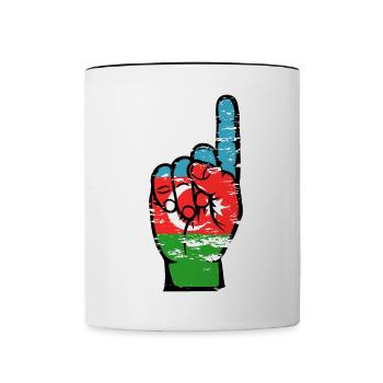 Aserbaidschan Flagge Nummer 1 used - Tasse zweifarbig - Weiß/Schwarz - Vorne