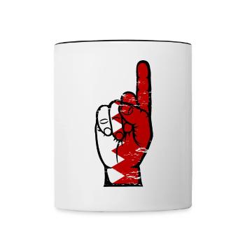 Drapeau de Bahreïn numéro 1 utilisé - Mug contrasté - blanc/noir - Devant