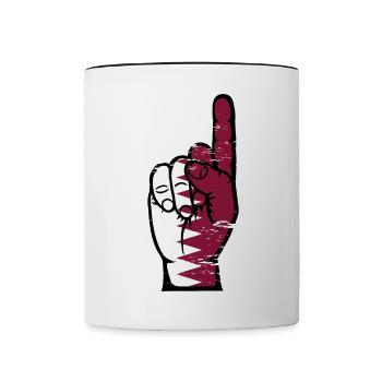 Drapeau du Qatar numéro 1 utilisé - Mug contrasté - blanc/noir - Devant