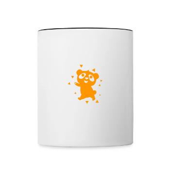 Bär - tanzender Panda Wald Natur Freiheit wild - Tasse zweifarbig - Weiß/Schwarz - Vorne