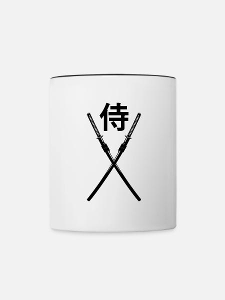 Schwert - Samurai - Tasse zweifarbig - Weiß/Schwarz