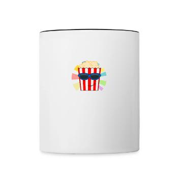Popcorn Manger Popcorn Chef ironique Dire - Mug contrasté - blanc/noir - Devant