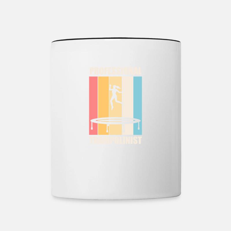 Trampoline de saut Trampoliniste - Mug contrasté - blanc/noir
