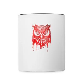 Artsy Owl Nature Wildlife Colorful Birds - Contrasting Mug - white/black - Front