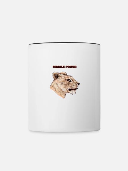 WEIBLICHE POWER - Tasse zweifarbig - Weiß/Schwarz