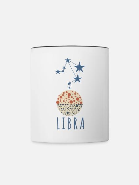 Das Sternbild Waage - Tasse zweifarbig - Weiß/Schwarz