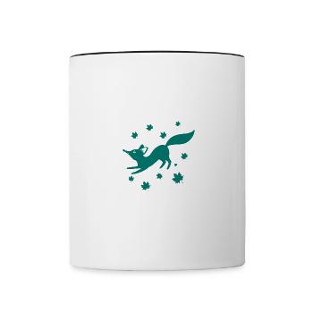 Renard - Animal, Zoo, Amoureux des animaux, Conservation de la nature - Mug contrasté - blanc/noir - Devant