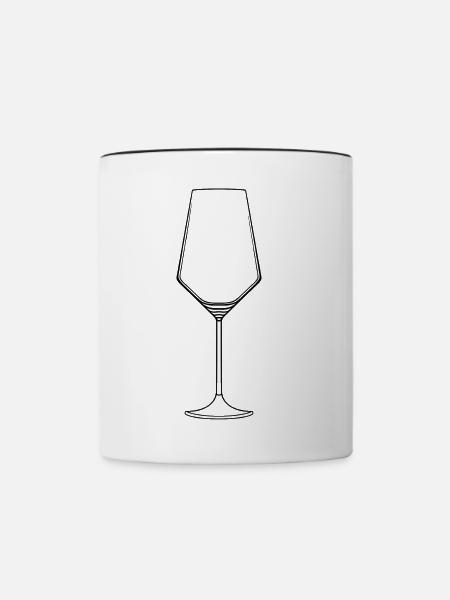 Weinglas - Tasse zweifarbig - Weiß/Schwarz