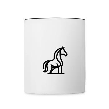 Minimalist Horse Line Art Design Black - Contrasting Mug - white/black - Front