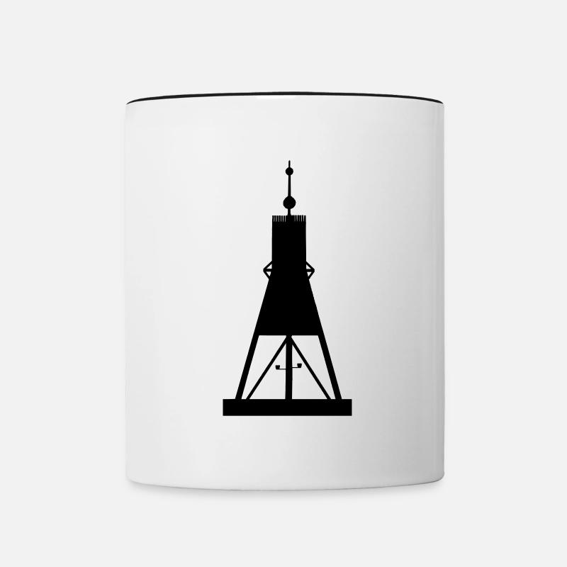 Cuxhaven Kugelbake - Tasse zweifarbig - Weiß/Schwarz