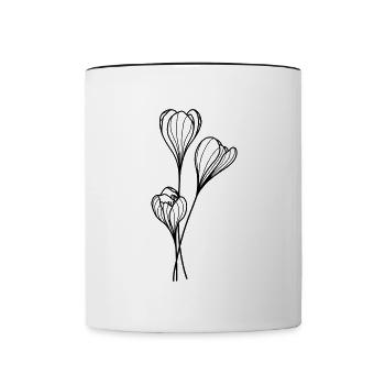 simple wildflower - Contrasting Mug - white/black - Front
