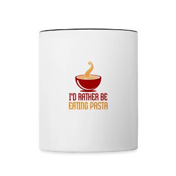 Plutôt Manger Pâtes Spaghetti Cuisine italienne - Mug contrasté - blanc/noir - Devant