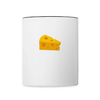 Une fille aime le fromage, citation amusante, - Mug contrasté - blanc/noir - Devant