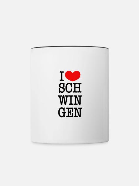 I love Schwingen - Tasse zweifarbig - Weiß/Schwarz