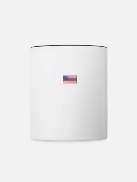 Patriotisches USA-Flaggen-T-Shirt für Juli 4. oder - Tasse zweifarbig - Weiß/Schwarz