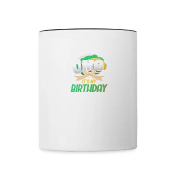 OMG c’est mon anniversaire style comique graphique demi-ton - Mug contrasté - blanc/noir - Devant