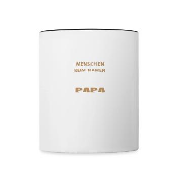 Die meisten Menschen rufen mich beim Namen Papa - Tasse zweifarbig - Weiß/Schwarz - Vorne