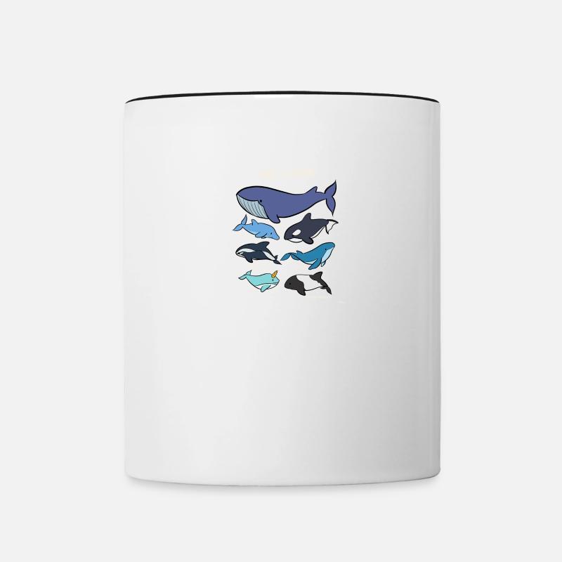 Wal Arten Delfine Orca Narwal - Tasse zweifarbig - Weiß/Schwarz