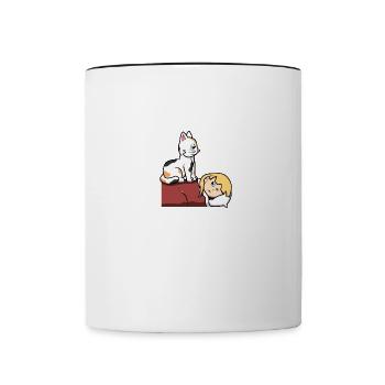 Funny Cat Kitty Kitten For Cat Lovers - Contrasting Mug - white/black - Front