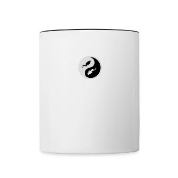 Scuba Diving Ying And Yang Diver Diving Underwater - Contrasting Mug - white/black - Front