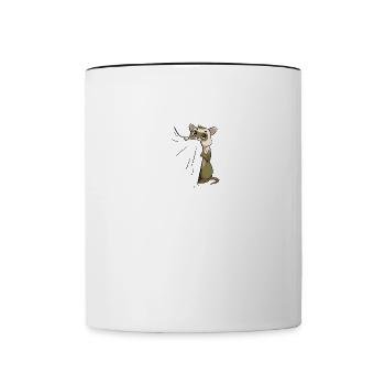 Frettchen Haustier Süß Liebhaber Iltis - Tasse zweifarbig - Weiß/Schwarz - Vorne