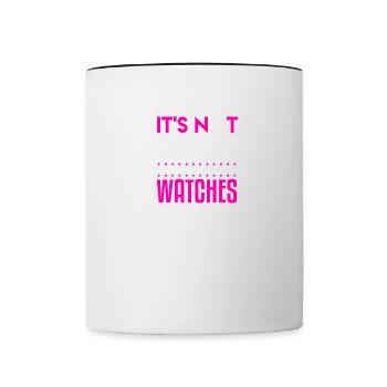 Funny Swinger Not Cheating Husband Watching - Contrasting Mug - white/black - Front