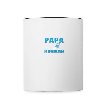 Ich bin Stolzer Papa von 2 Fantastischen Kindern - Tasse zweifarbig - Weiß/Schwarz - Vorne