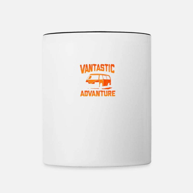 Camper Bus Caravan Camping Van - Tasse zweifarbig - Weiß/Schwarz