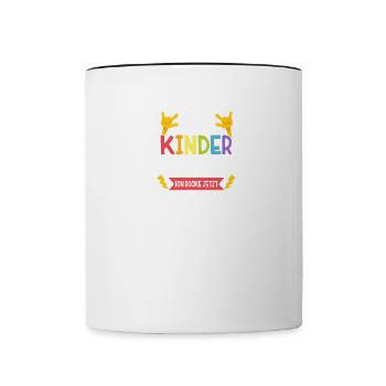 Bye Bye Kindergarten Ich Rock Jetzt Die Schule - Tasse zweifarbig - Weiß/Schwarz - Vorne