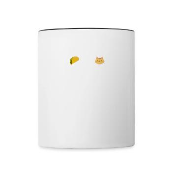 Taco Cat Is Taco Cat Spelled Backwards |Funny| - Contrasting Mug - white/black - Front