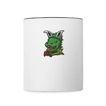 Ostern Rex Bunny Drawing Funny Rabbit Dinosaur - Tasse zweifarbig - Weiß/Schwarz - Vorne