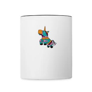 Cinco De Mayo Licorne Pinata Heureux Cadeau Du Mexique - Mug contrasté - blanc/noir - Devant